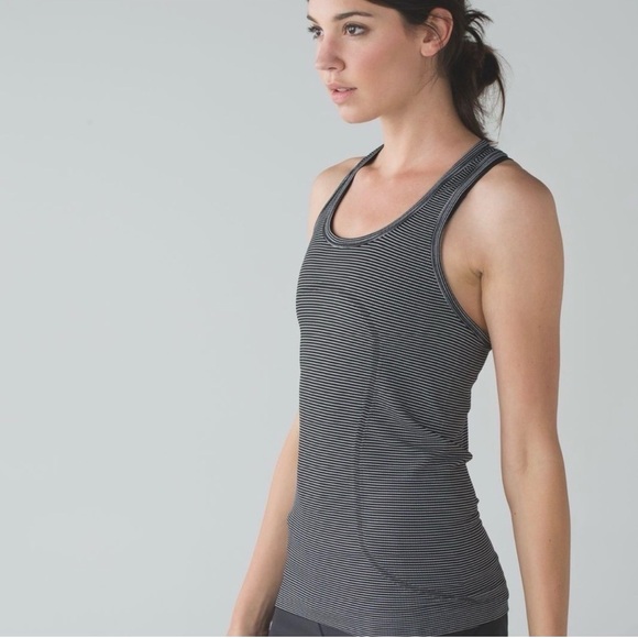 lululemon athletica Tops - Lululemon Swiftly Tech Racerback Tank Top – Black White Stripe Gorpcore